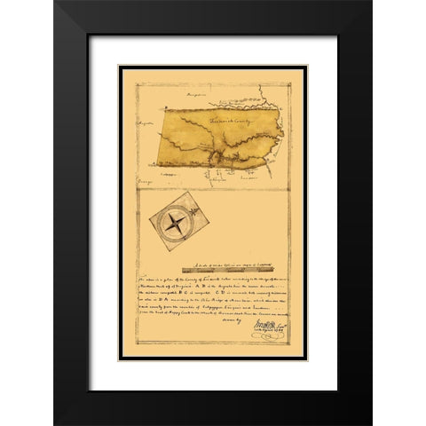 Frederick County Virginia - Roffers 1796 Black Modern Wood Framed Art Print with Double Matting by Roffers