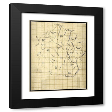Giles County Virginia - 1794 Black Modern Wood Framed Art Print with Double Matting by Unknown