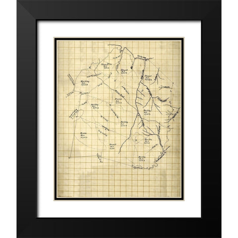 Giles County Virginia - 1794 Black Modern Wood Framed Art Print with Double Matting by Unknown