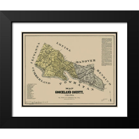 Goochland County Virginia - George 1881 Black Modern Wood Framed Art Print with Double Matting by George