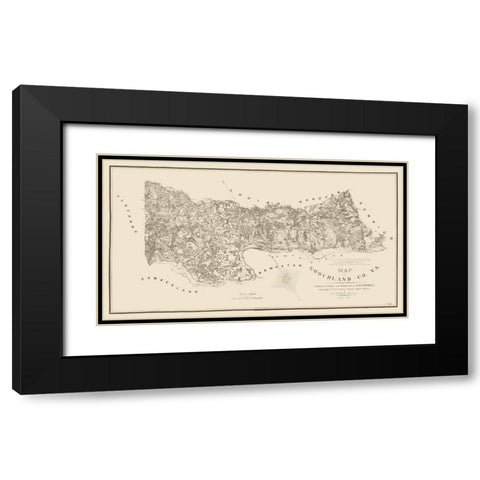 Goochland County Virginia - Cafsell 1863 Black Modern Wood Framed Art Print with Double Matting by Cafsell