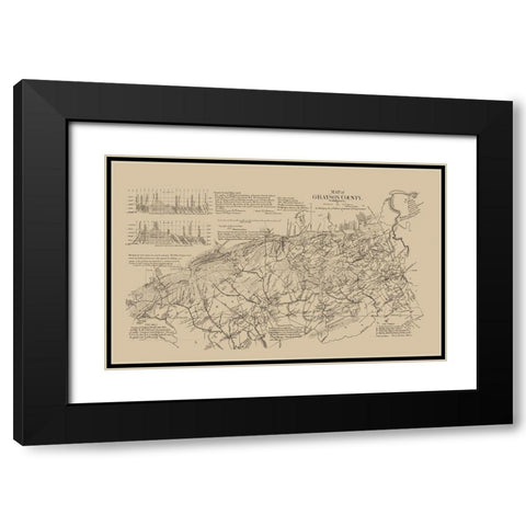 Grayson County Virginia - Boyd 1897 Black Modern Wood Framed Art Print with Double Matting by Boyd