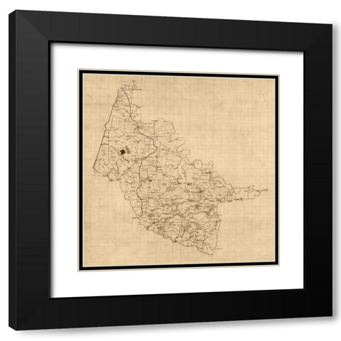 Hanover County Virginia - 1860 x 23 x 23.57 Black Modern Wood Framed Art Print with Double Matting by Unknown