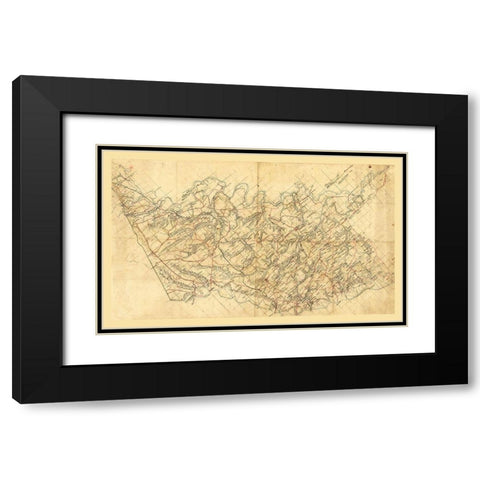 Hanover County Virginia - Strong 1860 Black Modern Wood Framed Art Print with Double Matting by Strong