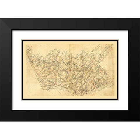 Hanover County Virginia - Strong 1860 Black Modern Wood Framed Art Print with Double Matting by Strong