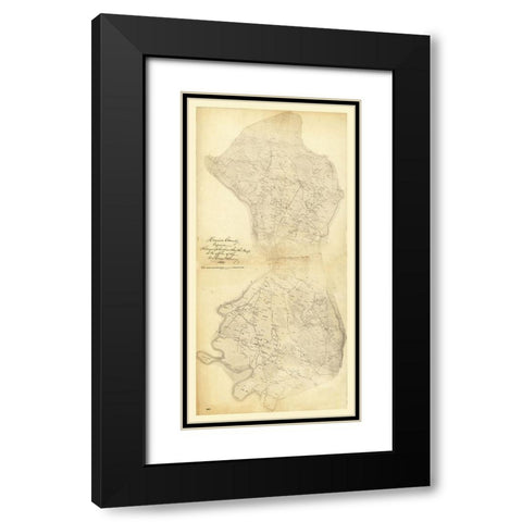 Henrico County Virginia - Smith 1864 Black Modern Wood Framed Art Print with Double Matting by Smith