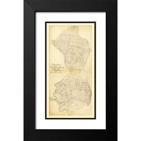 Henrico County Virginia - Smith 1864 Black Modern Wood Framed Art Print with Double Matting by Smith