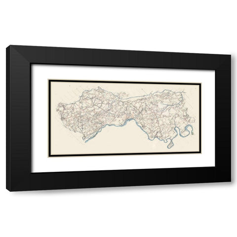 Henrico County Virginia - 1864 Black Modern Wood Framed Art Print with Double Matting by Unknown