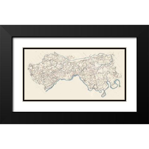 Henrico County Virginia - 1864 Black Modern Wood Framed Art Print with Double Matting by Unknown