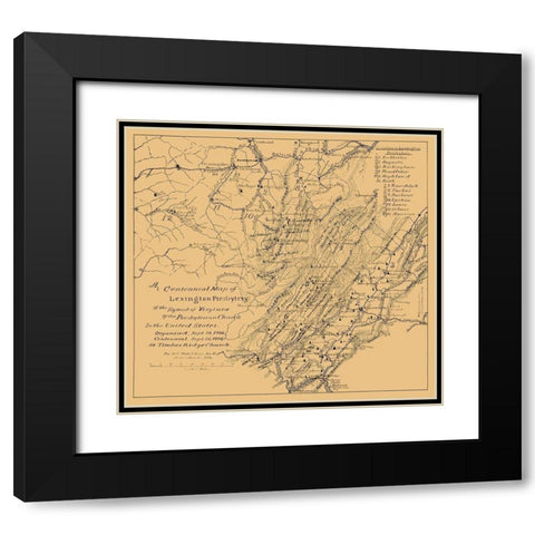 Lexington Presbyterian Synod of Virginias 1886 Black Modern Wood Framed Art Print with Double Matting by Hotchkiss