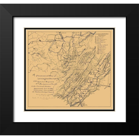 Lexington Presbyterian Synod of Virginias 1886 Black Modern Wood Framed Art Print with Double Matting by Hotchkiss
