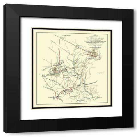 Second Corps Bristoe Station Manassas Junction Black Modern Wood Framed Art Print with Double Matting by Hotchkiss