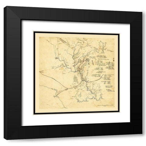 Manassas Virginia - 1861 Black Modern Wood Framed Art Print with Double Matting by Unknown