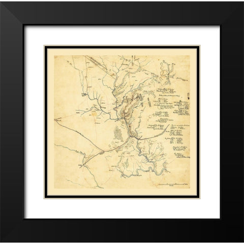 Manassas Virginia - 1861 Black Modern Wood Framed Art Print with Double Matting by Unknown
