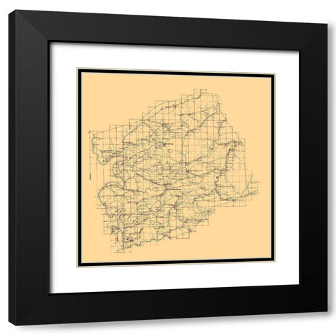 Montgomery County Virginia - 1860 Black Modern Wood Framed Art Print with Double Matting by Unknown