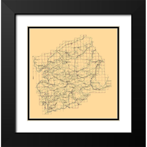 Montgomery County Virginia - 1860 Black Modern Wood Framed Art Print with Double Matting by Unknown