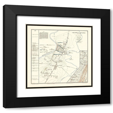 New Market Virginia - Colonna 1864 Black Modern Wood Framed Art Print with Double Matting by Colonna