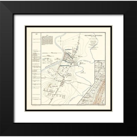 New Market Virginia - Colonna 1864 Black Modern Wood Framed Art Print with Double Matting by Colonna