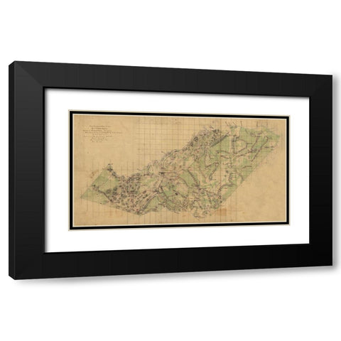 Orange County Virginia - Gilmer 1863 Black Modern Wood Framed Art Print with Double Matting by Gilmer
