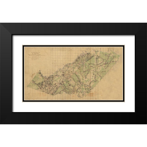 Orange County Virginia - Gilmer 1863 Black Modern Wood Framed Art Print with Double Matting by Gilmer
