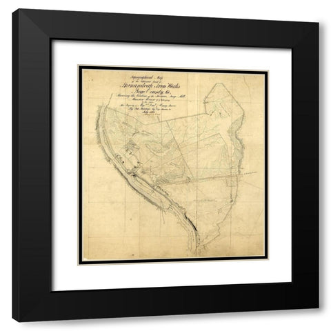 Page County Virginia - Hotchkifs 1865 Black Modern Wood Framed Art Print with Double Matting by Hotchkifs