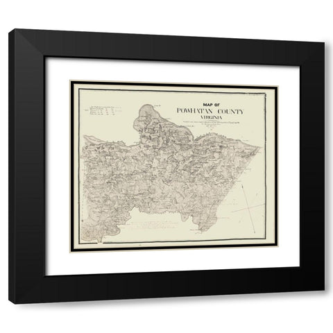 Powhatan County Virginia - Campbell 1864 Black Modern Wood Framed Art Print with Double Matting by Cambell