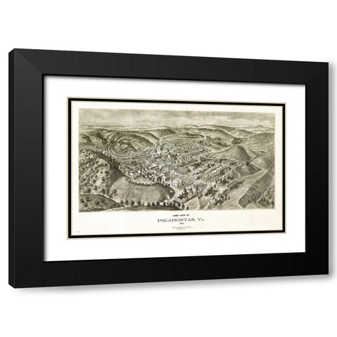 Pocahontas Virginia - Fowler 1911 Black Modern Wood Framed Art Print with Double Matting by Fowler