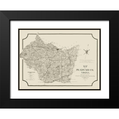 Prince Edward County Virginia - Cassell 1864 Black Modern Wood Framed Art Print with Double Matting by Cassell