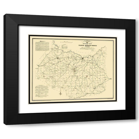 Prince Edward County Virginia - Jacob 1879 Black Modern Wood Framed Art Print with Double Matting by Jacob