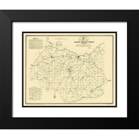Prince Edward County Virginia - Jacob 1879 Black Modern Wood Framed Art Print with Double Matting by Jacob