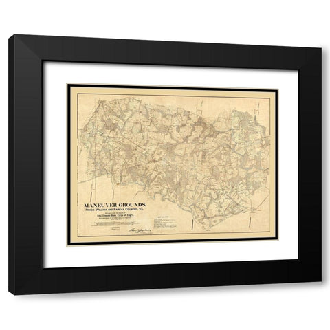 Prince William County Virginia - Burr 1904 Black Modern Wood Framed Art Print with Double Matting by Burr