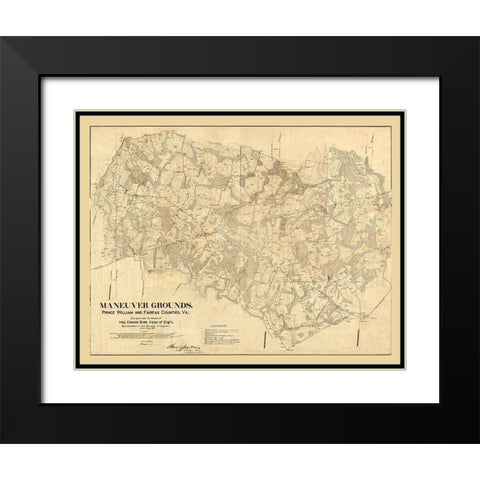 Prince William County Virginia - Burr 1904 Black Modern Wood Framed Art Print with Double Matting by Burr