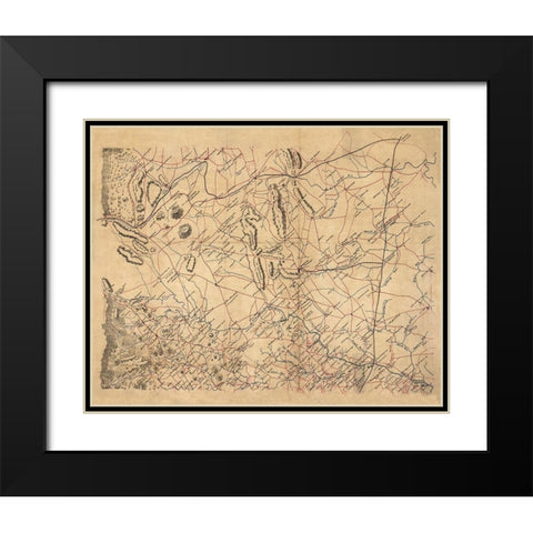 Rappahannock County Virginia - 1860 Black Modern Wood Framed Art Print with Double Matting by Unknown