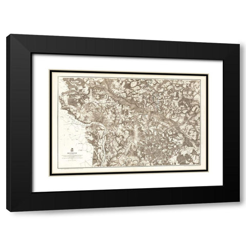 Richmond Virginia - Humphreys 1867 Black Modern Wood Framed Art Print with Double Matting by Humphreys