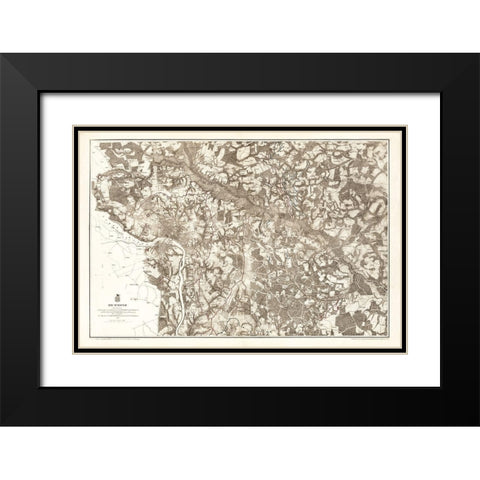 Richmond Virginia - Humphreys 1867 Black Modern Wood Framed Art Print with Double Matting by Humphreys