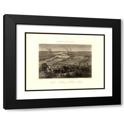 Richmond Virginia - Wells 1863 Black Modern Wood Framed Art Print with Double Matting by Wells