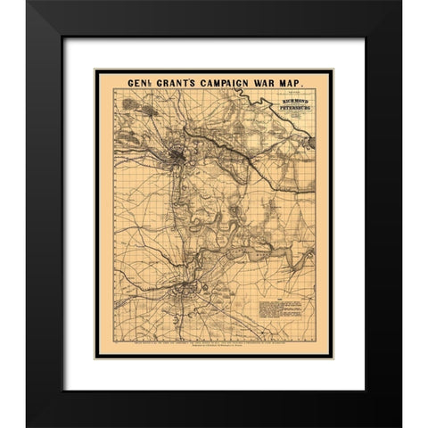 Richmond County Virginia - Bufford 1864 Black Modern Wood Framed Art Print with Double Matting by Bufford