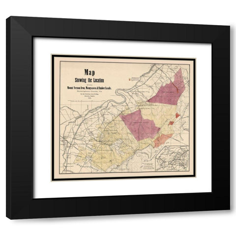 Rockingham County Virginia - Hotchkiss1888 Black Modern Wood Framed Art Print with Double Matting by Hotchkiss