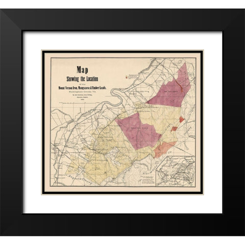 Rockingham County Virginia - Hotchkiss1888 Black Modern Wood Framed Art Print with Double Matting by Hotchkiss