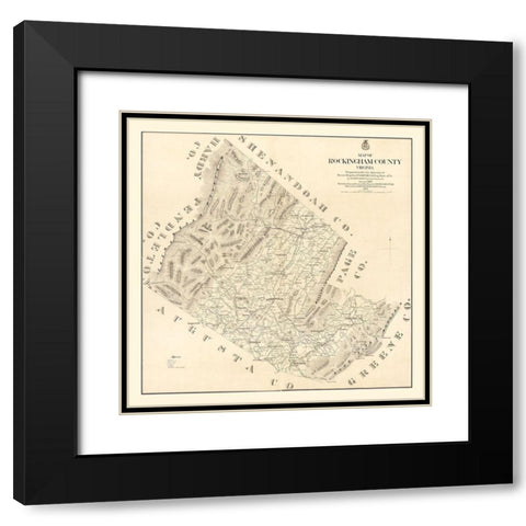 Rockingham County Virginia - Hotchkiss 1875 Black Modern Wood Framed Art Print with Double Matting by Hotchkiss