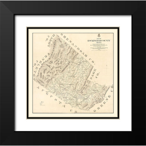 Rockingham County Virginia - Hotchkiss 1875 Black Modern Wood Framed Art Print with Double Matting by Hotchkiss