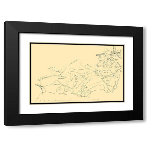 Roanoke Virginia - 1880 Black Modern Wood Framed Art Print with Double Matting by Unknown