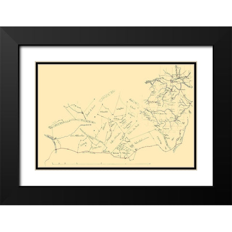 Roanoke Virginia - 1880 Black Modern Wood Framed Art Print with Double Matting by Unknown