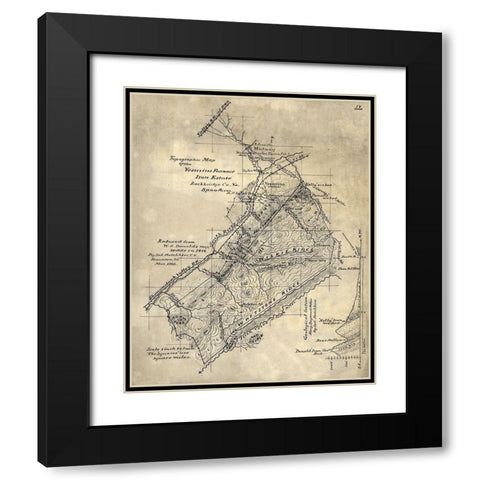 Rockbridge County Virginia - Hotchkiss 1882 Black Modern Wood Framed Art Print with Double Matting by Hotchkiss