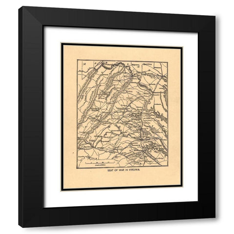 Seat of War Virginia 1865 Black Modern Wood Framed Art Print with Double Matting by Unknown