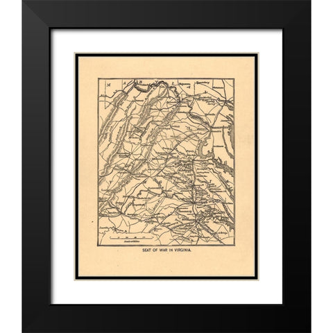 Seat of War Virginia 1865 Black Modern Wood Framed Art Print with Double Matting by Unknown