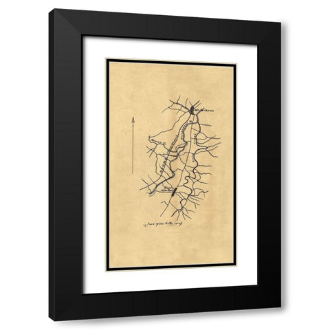 Shenandoah County Virginia - 1863 Black Modern Wood Framed Art Print with Double Matting by Unknown