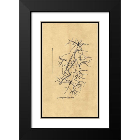 Shenandoah County Virginia - 1863 Black Modern Wood Framed Art Print with Double Matting by Unknown