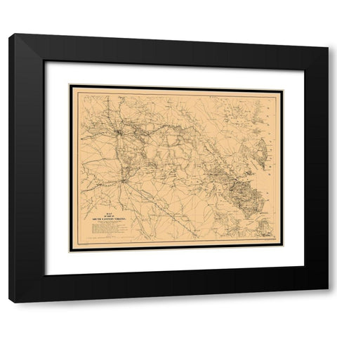 South Eastern Virginia - Cooke 1862 Black Modern Wood Framed Art Print with Double Matting by Cooke