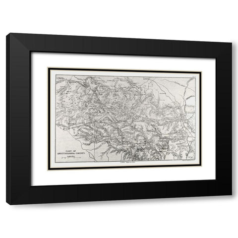 Spotsylvania County Virginia - Stanford 1860 Black Modern Wood Framed Art Print with Double Matting by Stanford